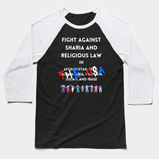 Fight Religious Law in the USA - Graffiti Pro Choice Baseball T-Shirt